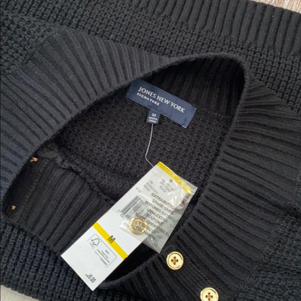 Jones New York Knit Crewneck Sweater Black M - Picture 5 of 5